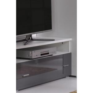 Televizní stolek 100 cm v barvě grafit v lesku a bílým korpusem typ R6 F2006