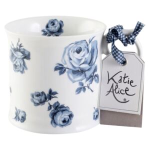 Katie Alice - hrnek White Floral 400 ml (Porcelánový hrnek Floral na kávu nebo čaj s modrými květy na bílém podkladě.)