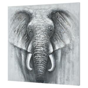 [art.work] Ručně malovaný obraz - slon 5 - plátno napnuté na rámu - 100x100x3,8 cm