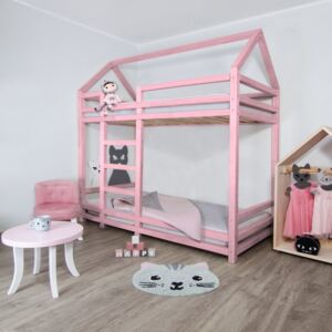 Benlemi Patrová postel Twiny 120x200 cm Barva: Růžová, Žebřík: Vlevo