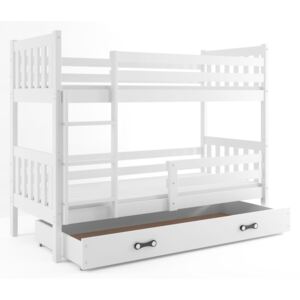 Patrová postel CARINO 80x190 cm, bílá/bílá Pěnová matrace