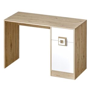 Pracovní stůl 120x50 cm v dekoru dub jasný v kombinaci s bílou barvou typ 10 KN1078