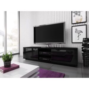 Široký televizní stolek 160 cm v černém lesku KN1082