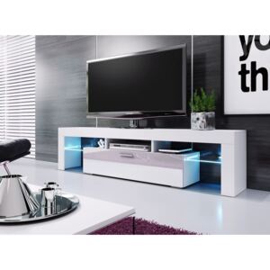 Televizní stolek 138 cm ve vysokém bílém lesku KN1085