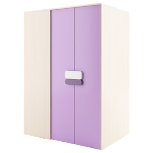 Dětská šatní skříň v dekoru dub kremona a lavenda ve fialové barvě typ G00 pravá KN083