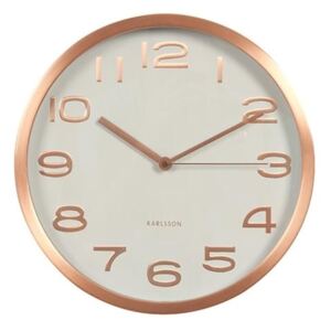 Nástěnné hodiny Rena, 29 cm, měď/bílá