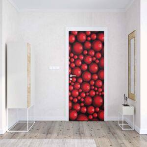 GLIX Fototapeta na dveře - 3D Red Balls | 91x211 cm