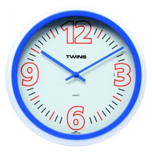 Nástěnné hodiny modré 31 cm - Twins