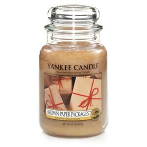 Yankee Candle - vonná svíčka Brown Paper Packages 623g (Překvapení v balíčku vzbudí úsměv na tváři, stejně jako tato radostná, pudrově svěží vůně s letmým dotekem kořeněných tónů.)