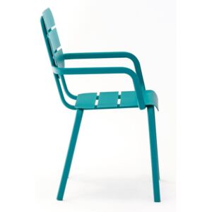 Sada 4 modrých zahradních židlí s područkami Ezeis Alicante