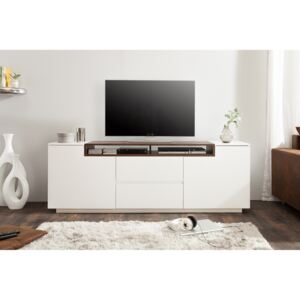 TV stolek KINGDOM II. 180 cm - bílá, vlašský ořech