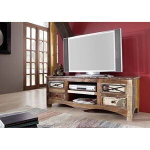 OLDTIME TV stolek 140x50 cm, staré dřevo