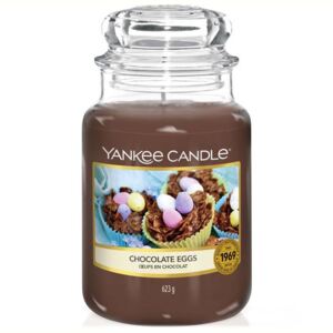 Yankee Candle - vonná svíčka Chocolate Eggs 623g (Čokoládová vajíčka se sytou krémovou chutí v barevné vanilkové krustě činí z této velikonoční pochoutky dekadentně luxusní zážitek.)