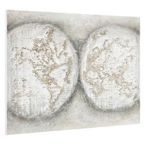 [art.work] Ručně malovaný obraz - zeměkoule - plátno napnuté na rámu - 90x120x3,8 cm