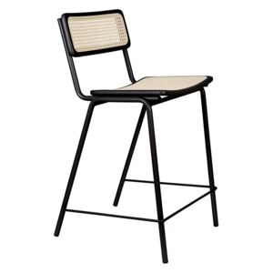 Černá ratanová barová židle ZUIVER JORT 93,5 cm
