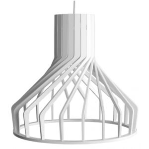 Nordic Design Bílé dřevěné závěsné světlo Vegas Fat Ø 38 cm