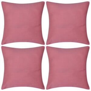 4 růžové povlaky na polštářky - bavlna | 40x40 cm