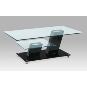 Konferenční stolek AHG-020 BK vysoký lesk černý, sklo čiré