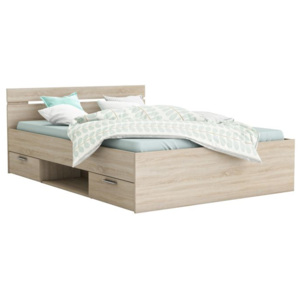 Manželská postel 140x200 cm dub sonoma s úložným prostorem TK3005
