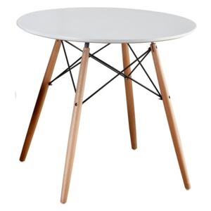 Jídelní stůl, dřevo + MDF, bílá, GAMIN 80