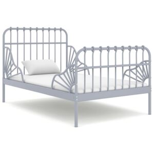 Prodloužitelný rám postele šedý kov 80 x 130/200 cm