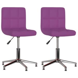 Otočné jídelní židle 2 ks fialové umělá kůže