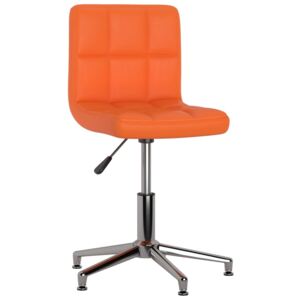 Otočná kancelářská židle oranžová umělá kůže
