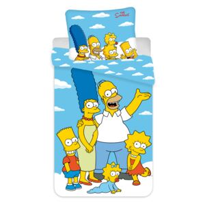 TOP Bavlněné povlečení 140x200+70x90 The Simpsons family Clouds