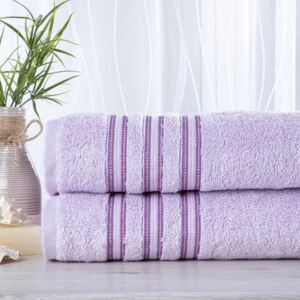 Sada 2 kusů froté ručníků FIRUZE světle fialová 50 x 100 cm