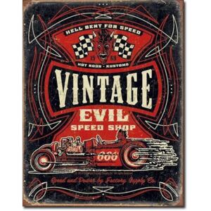 Plechová cedule: Vintage Evil Speed Shop - 40x30 cm