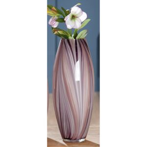GILDE Skleněná váza Violetta růžová Velikost: 13x13x32,5 cm