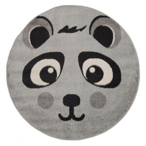 Dětský kusový koberec Panda šedý kruh, Velikosti 120x120cm
