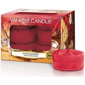 Yankee Candle - čajové svíčky After Sledding 12 ks (Útulná vůně, když přijdete ze zimních radovánek domů - lákavé sladkosti, vůně pečení, sladkého javorového sirupu a vanilky.)