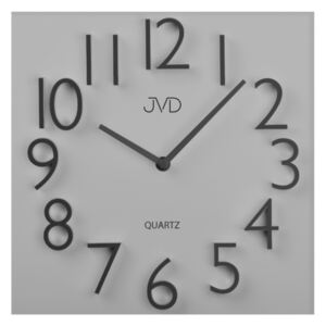 Šedé nástěnné hranaté kovové hodiny JVD HB28 ( )