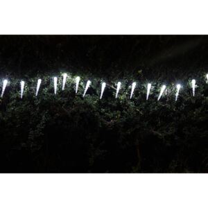 Sharks Solární vánoční osvětlení - Světelný řetěz (rampouchy) s 20 LED diodami, bílá