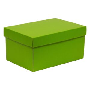 Úložná/dárková krabice s víkem 300x200x150/40 mm, zelená