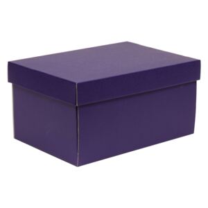 Úložná/dárková krabice s víkem 300x200x150/40 mm, fialová