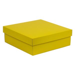 Úložná/dárková krabice s víkem 300x300x100/40 mm, žlutá