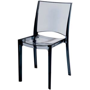 Židle B-Side (transparentní antracitová), polykarbon