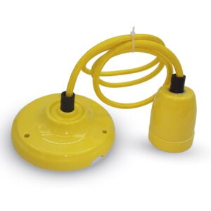 V-TAC Kabel s retro porcelánovou objímkou, žlutá barva