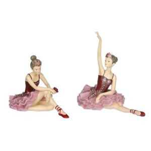 Baletka sedící polyresin mix růžová 17,5cm