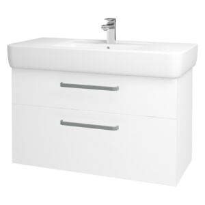Dřevojas - Koupelnová skříň Q MAX SZZ2 100 - N01 Bílá lesk / Úchytka T01 / M01 Bílá mat (198824A)