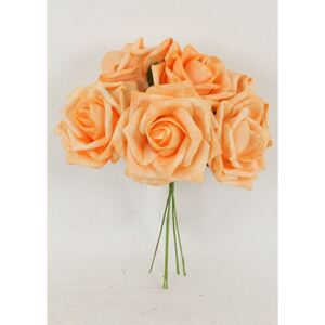 Autronic Růžičky, puget 6ks, barva oranžová. Květina umělá pěnová. PRZ755546