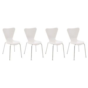 4 ks / set jídelní / konferenční židle Mendy, bílá