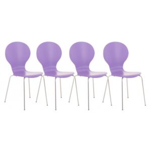 4 ks / set jídelní / konferenční židle Mauntin, fialová