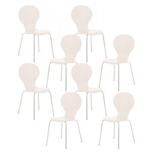 8 ks / set jídelní / konferenční židle Mauntin, bílá
