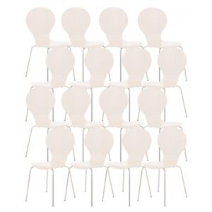 16 ks / set jídelní / konferenční židle Mauntin V2, bílá