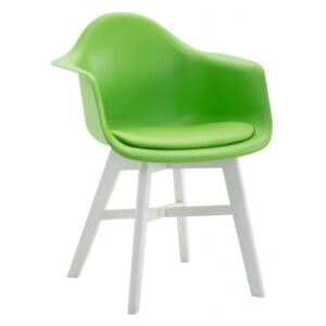 Jídelní / konferenční židle Anuba syntetická kůže, bílá, zelená