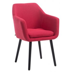 Jídelní / konferenční židle Samson látkový potah, podnož černá (dub), červená
