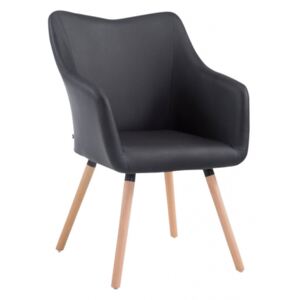 Jídelní / konferenční židle Vance V2 syntetická kůže, přírodní podnož, černá